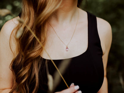 Pike Necklace | Pink Amethyst Pendant Necklace