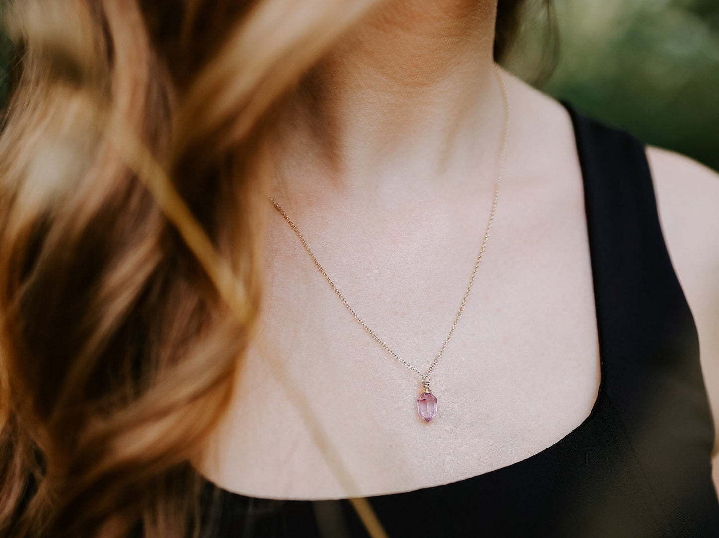Pike Necklace | Pink Amethyst Pendant Necklace
