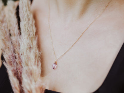 Pike Necklace | Pink Amethyst Pendant Necklace
