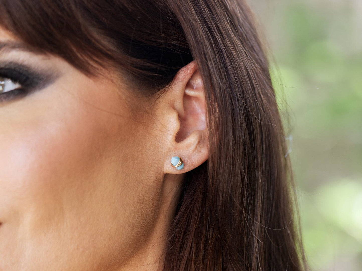 Pike Studs - Larimar | Geometric Gemstone Earrings