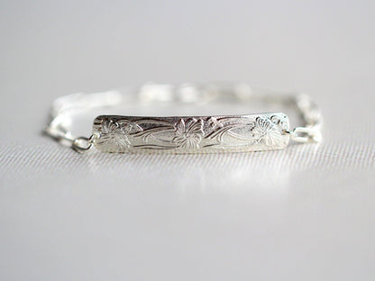 Poppy Bracelet | Etched Floral Stacking Bracelet