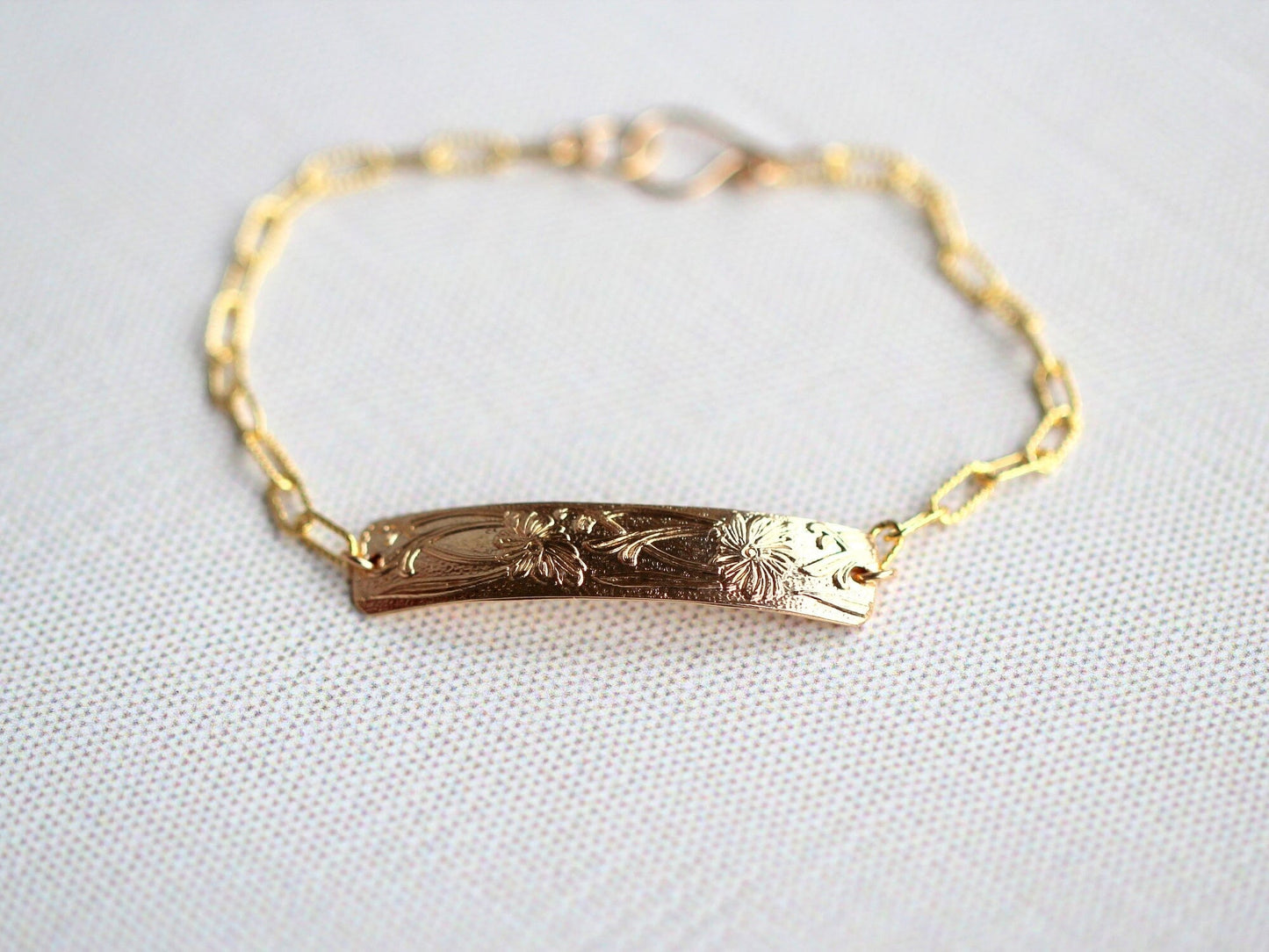 Poppy Bracelet | Etched Floral Stacking Bracelet
