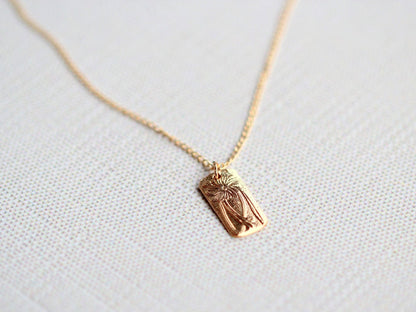 Poppy Necklace | Etched Floral Pendant