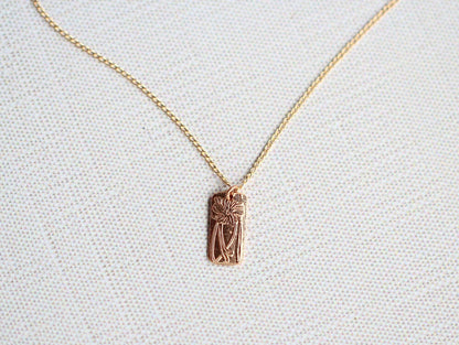 Poppy Necklace | Etched Floral Pendant