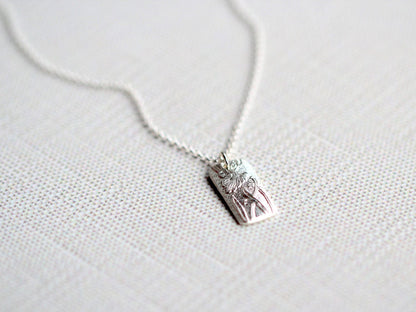 Poppy Necklace | Etched Floral Pendant