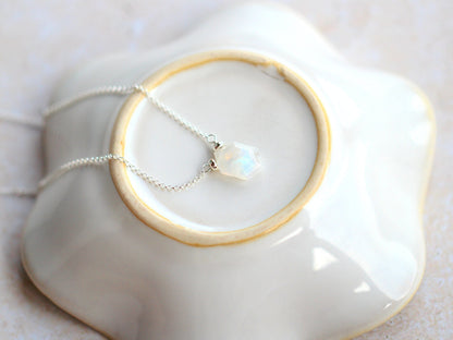 Prism Necklace - Moonstone | Hexagon Gemstone Pendant