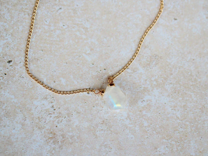 Prism Necklace - Moonstone | Hexagon Gemstone Pendant