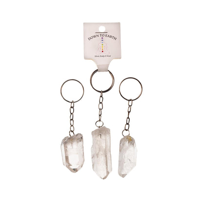 Raw Crystal Keychain | Natural Crystal Point