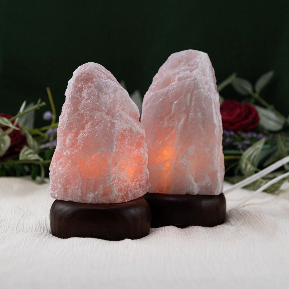 Rough Rose Quartz Lamp | Pink Crystal Light