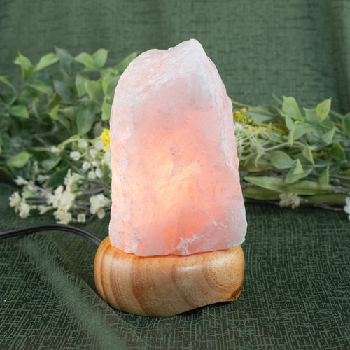 Rough Rose Quartz Lamp | Pink Crystal Light