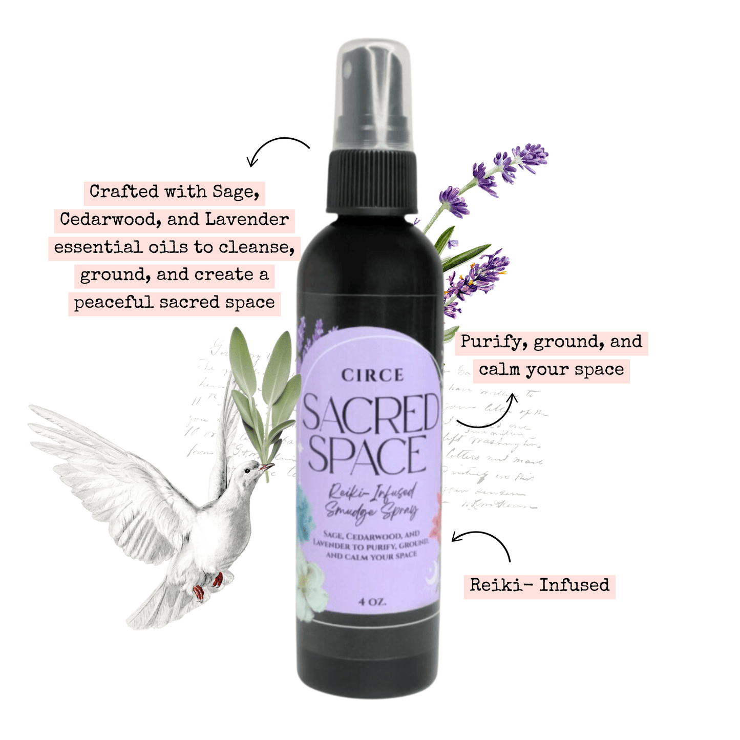Sacred Space Spray – Sage Smudge & Lavender Calm - Spirit Nest