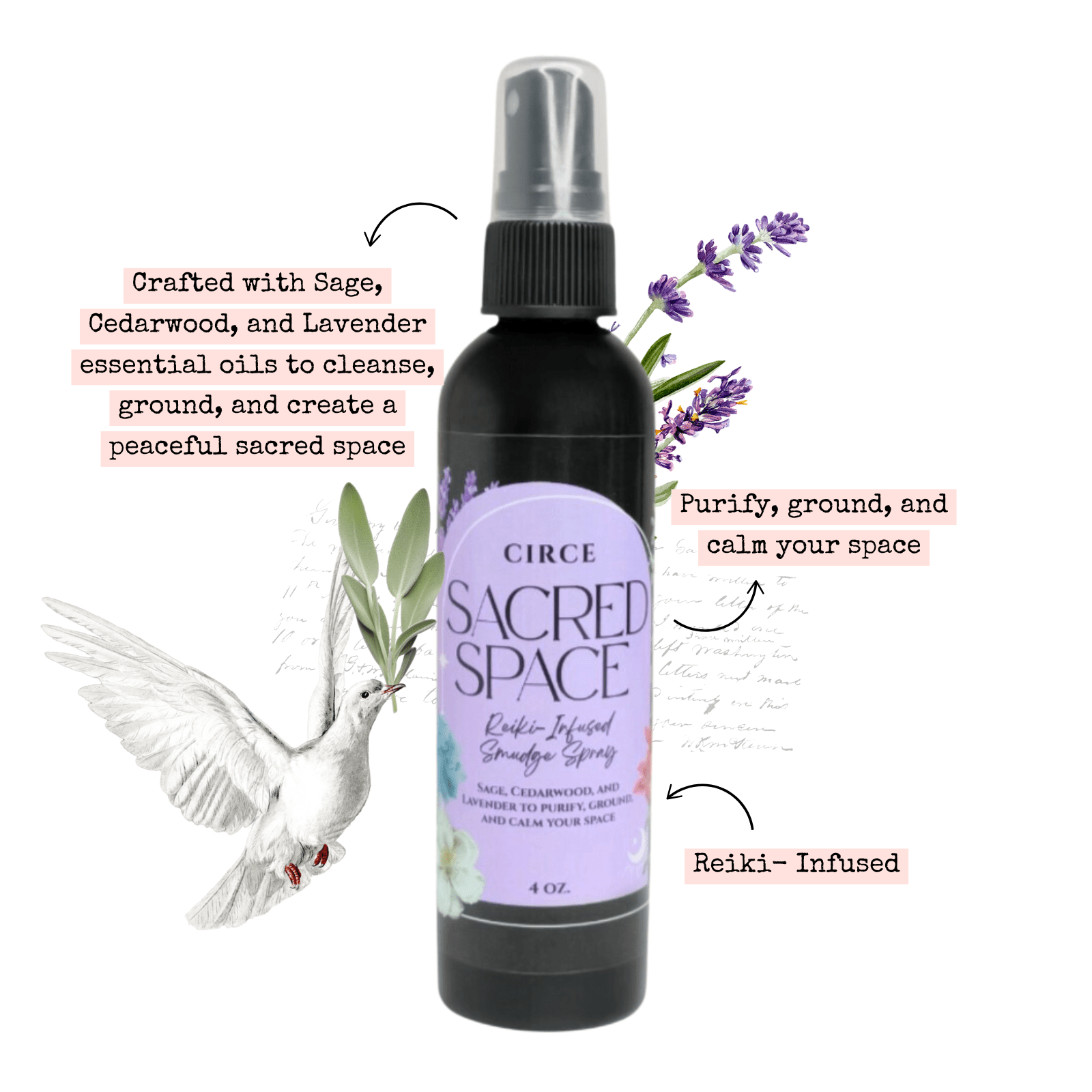 Sacred Space Spray – Sage Smudge & Lavender Calm - Spirit Nest