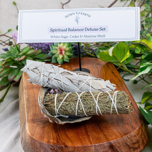 Spiritual Balance Deluxe Smudge Set | White Sage & Cedar
