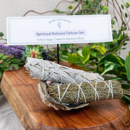 Spiritual Balance Deluxe Smudge Set | White Sage & Cedar