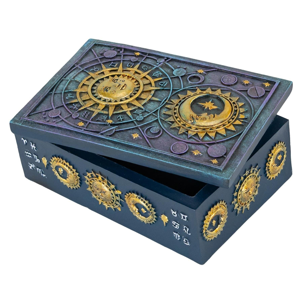 Sun & Moon Tarot Card Box | Celestial Resin Storage Box