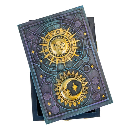 Sun & Moon Tarot Card Box | Celestial Resin Storage Box