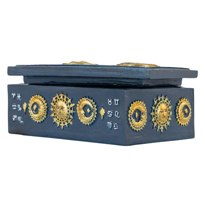 Sun & Moon Tarot Card Box | Celestial Resin Storage Box