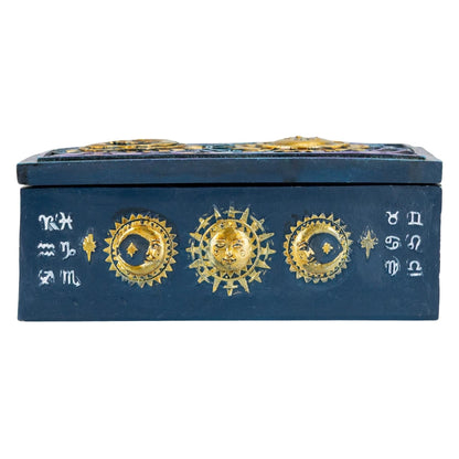 Sun & Moon Tarot Card Box | Celestial Resin Storage Box