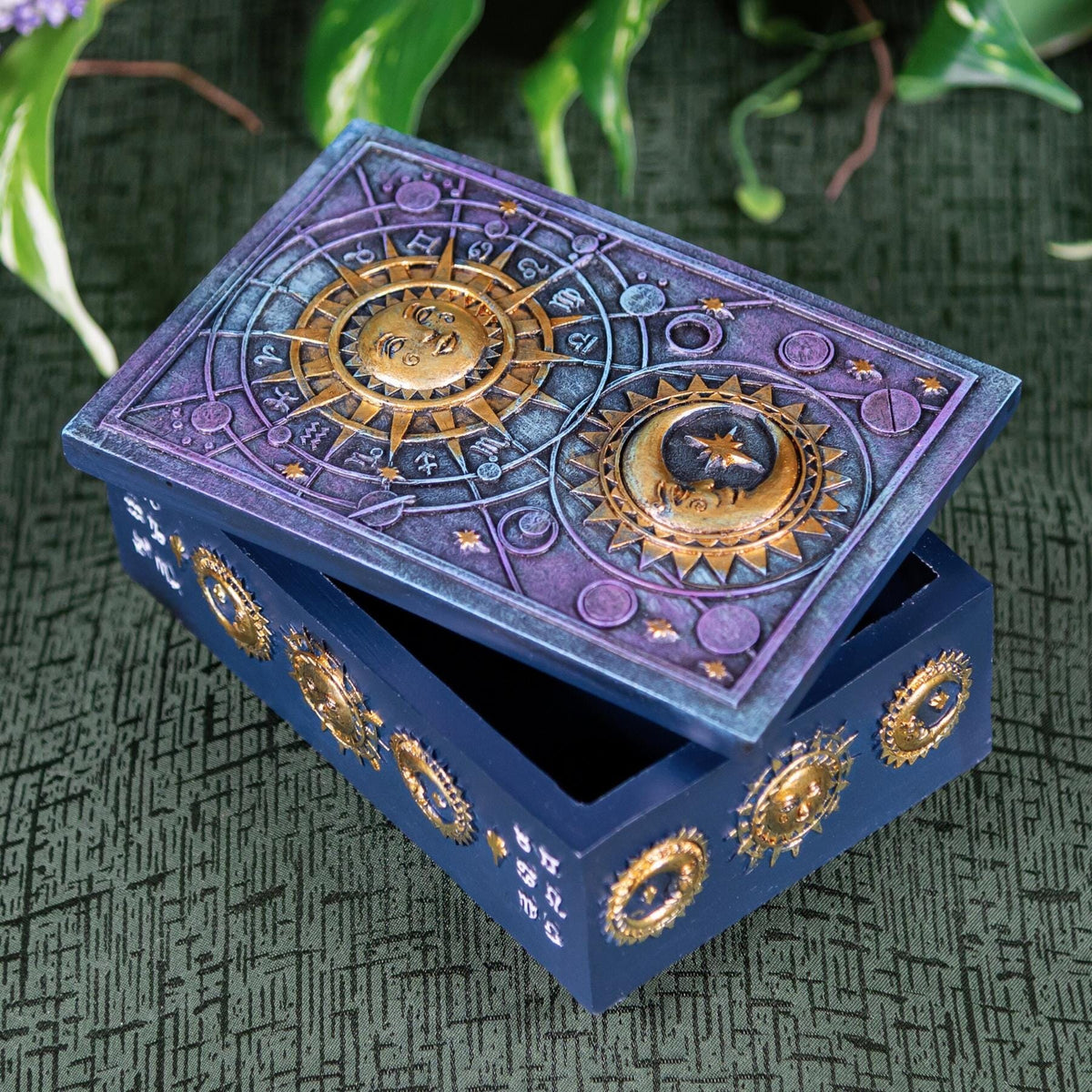 Sun & Moon Tarot Card Box | Celestial Resin Storage Box