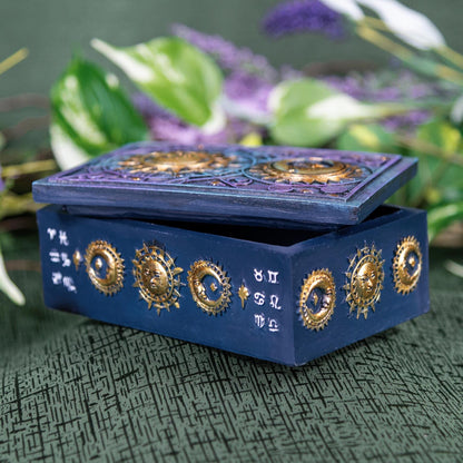 Sun & Moon Tarot Card Box | Celestial Resin Storage Box