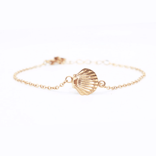Sea Shell Charm Bracelet Set - Everlasting 14K Gold Finish & Stacking Duo