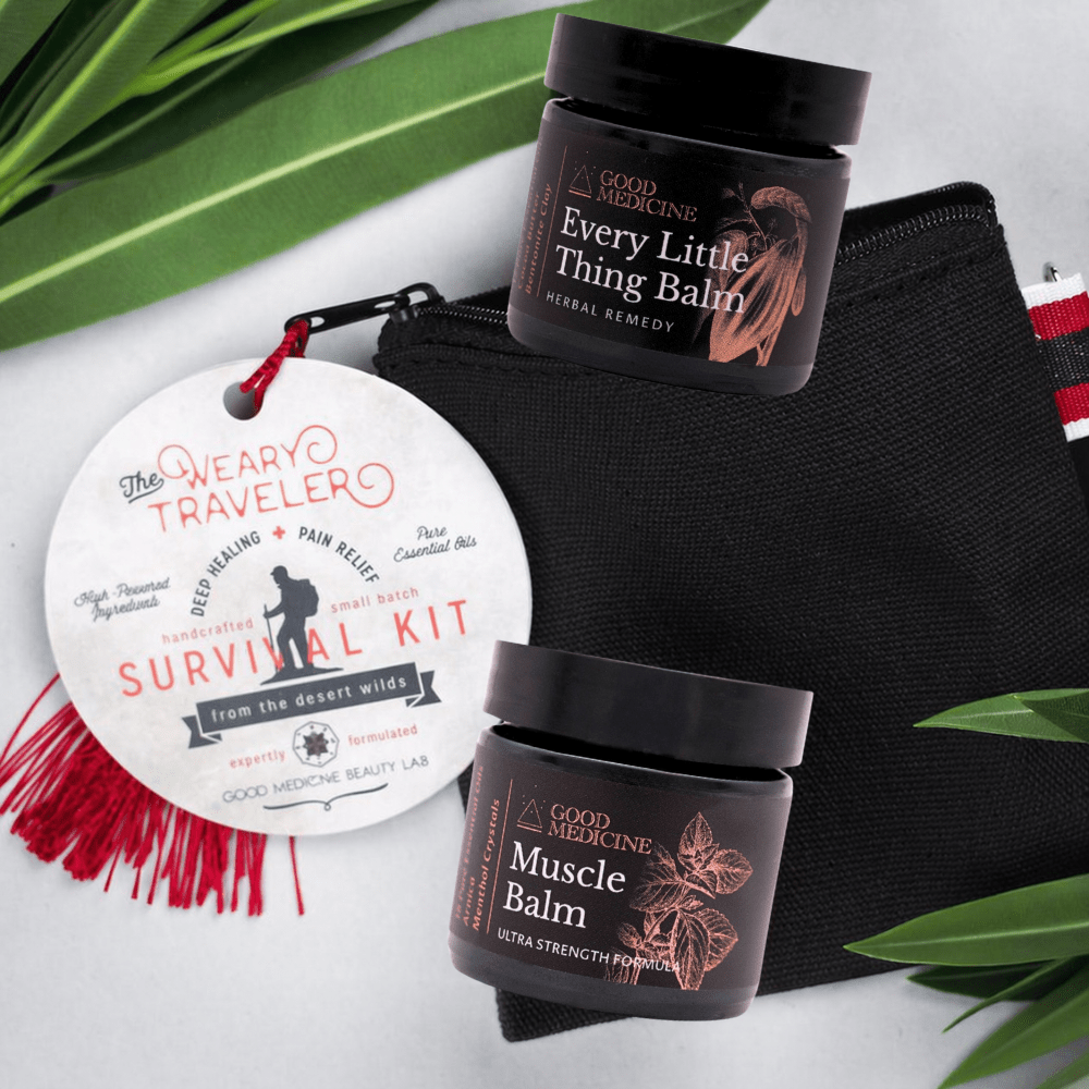 The Weary Traveler Survival Kit | Muscle Balm & Herbal Skin Balm Set