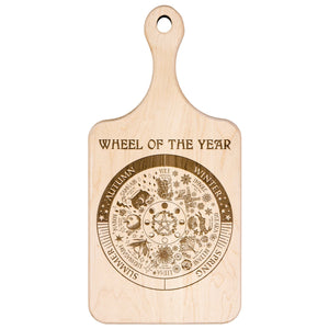 Wheel of the Year Etched Wood Cutting Board with Handle