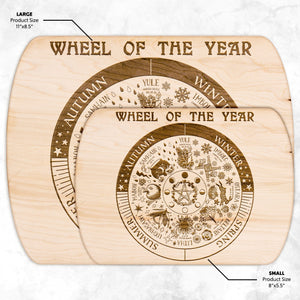 Wheel of the Year Round Edge Wood Cutting Board