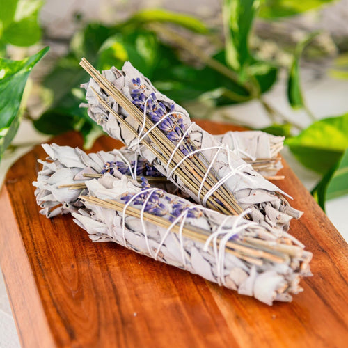 White Sage with Lavender Smudge Stick