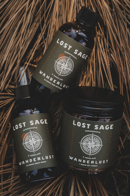Wanderlust Reed Diffuser | Pomegranate & Woodland