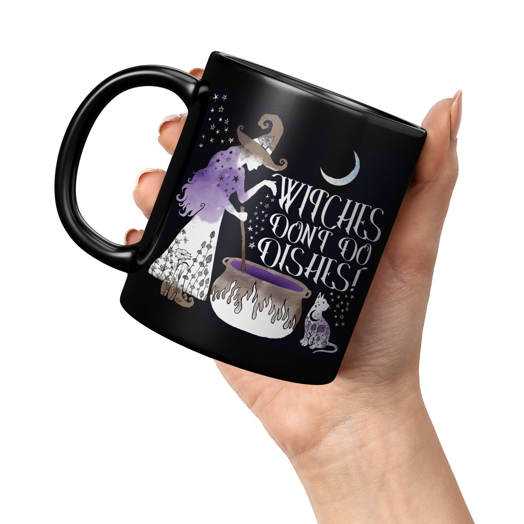 Witches don't do dishes - 11oz Black Mug