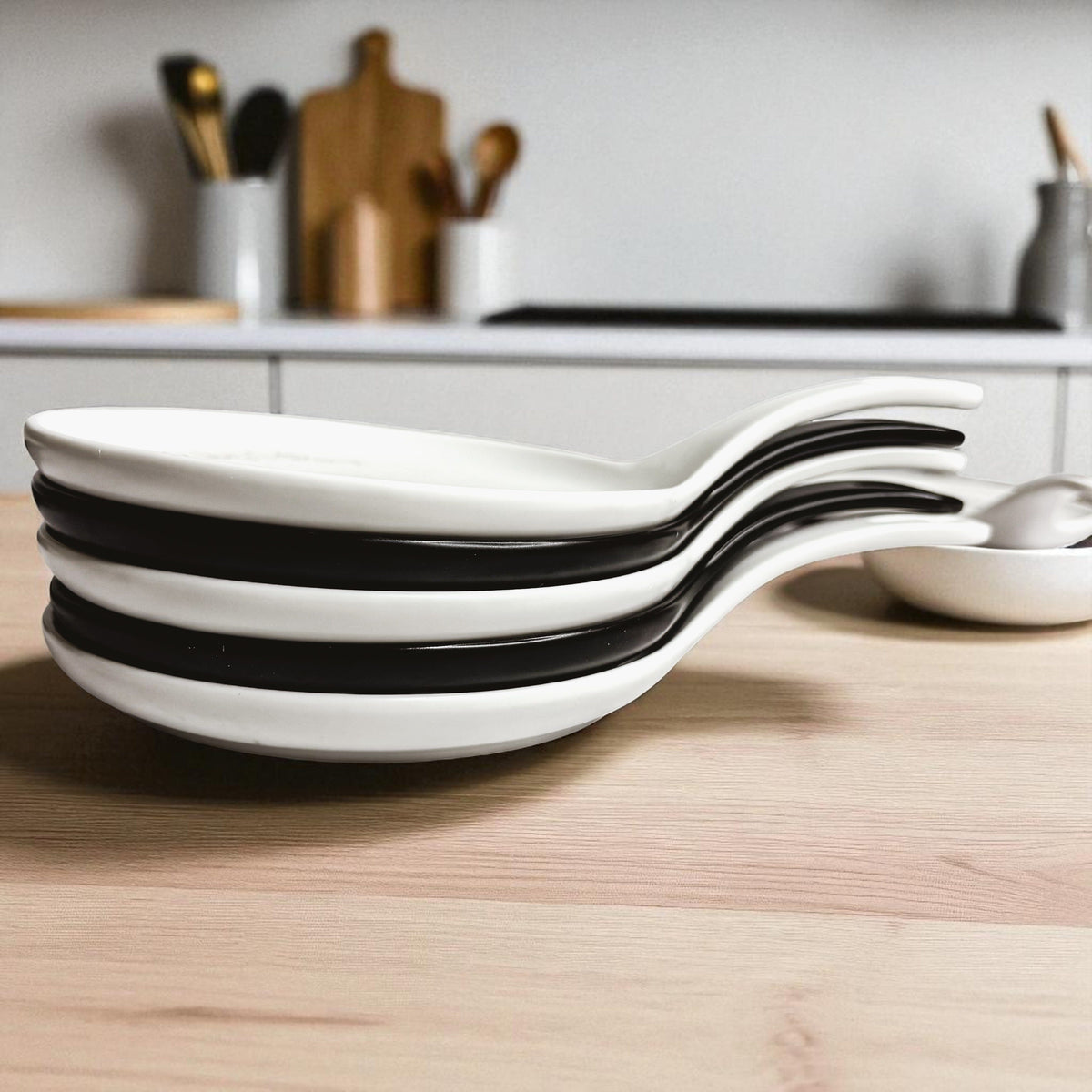 Stirring the Pot | Porcelain Spoon Rest with Wooden Spoon