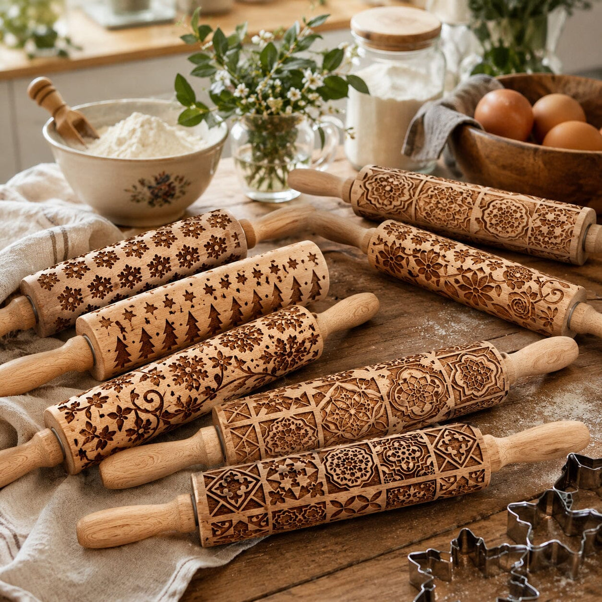 Rolling Pins - Box Style | Engraved Wooden Baking Roller