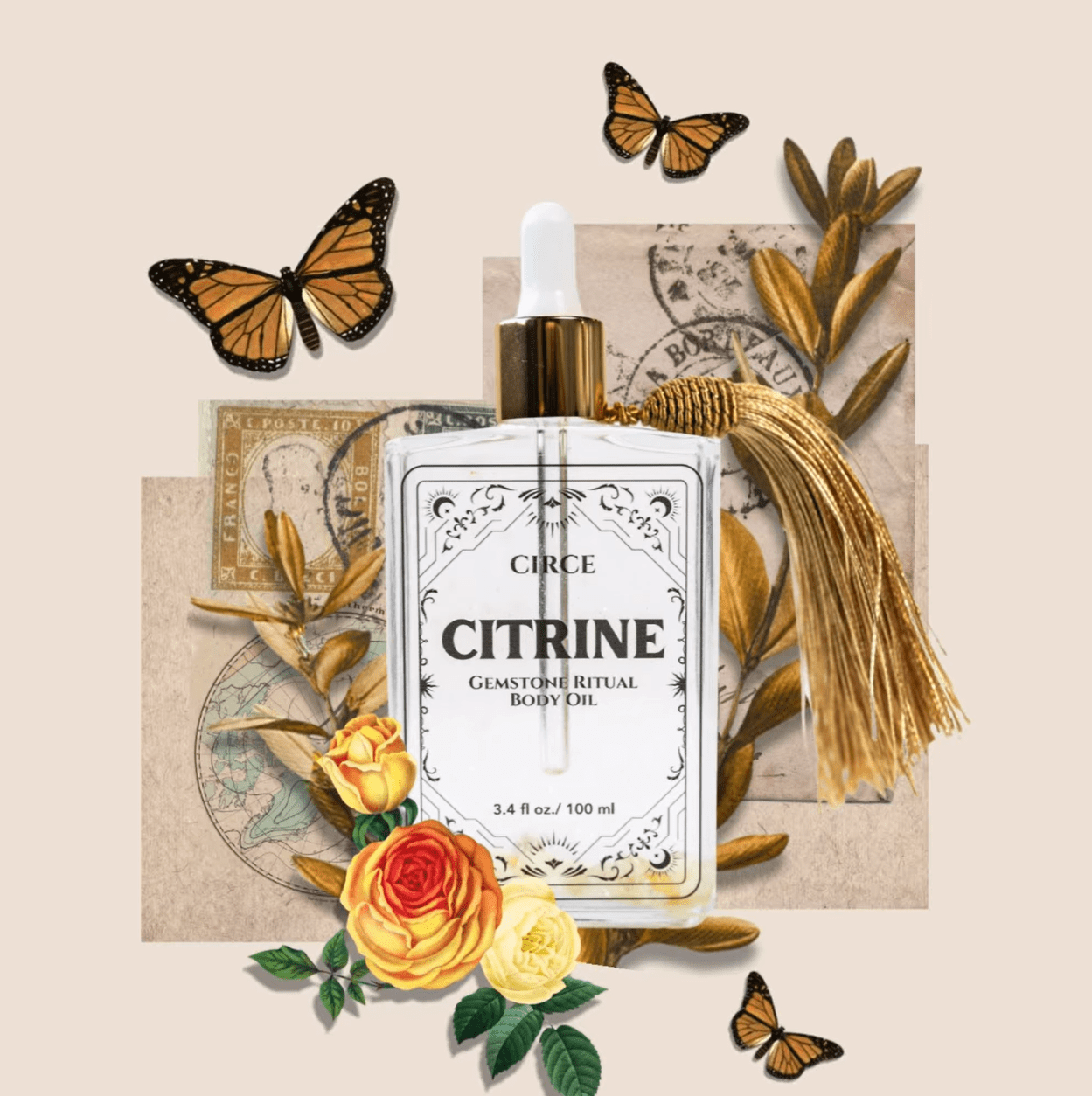 Citrine Gemstone Body Oil – Abundance & Radiant Glow - Spirit Nest