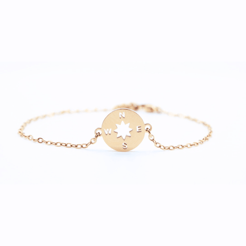 Compass Charm Bracelet Set - Everlasting 14K Gold Finish & Stacking Duo - Spirit Nest
