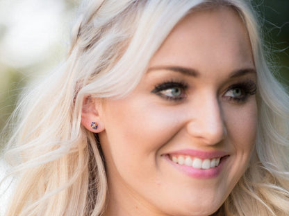 Pike Studs - Rose Quartz | Wire Wrapped Gemstone Earrings