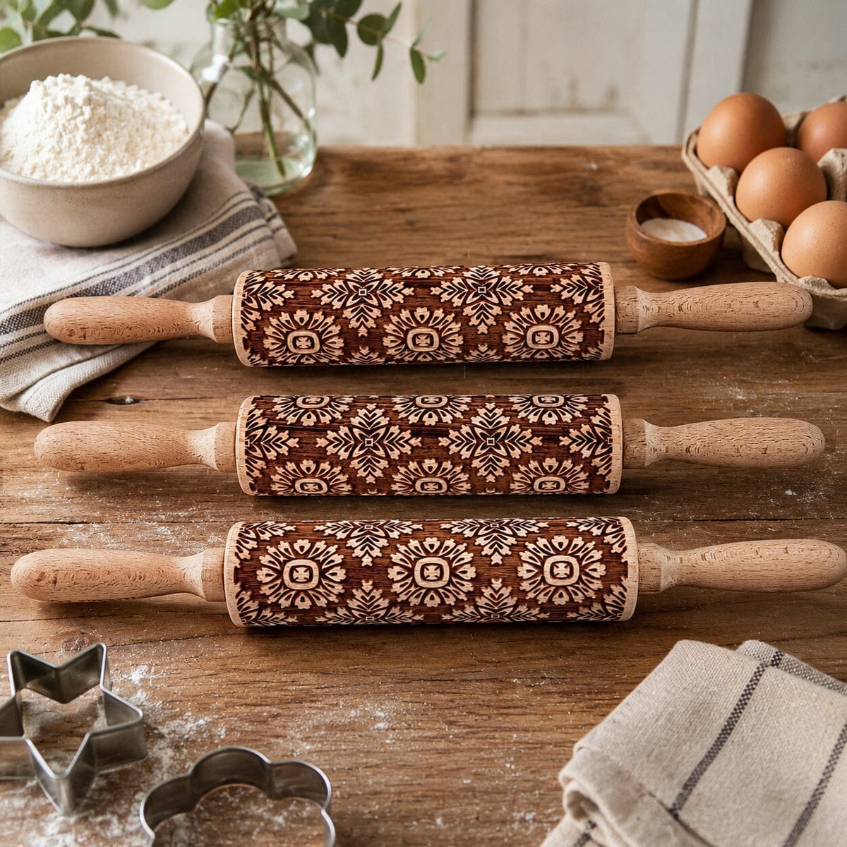 Rolling Pins - Box Style | Engraved Wooden Baking Roller