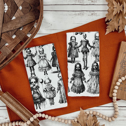Possessed Dolls | Spooky Halloween Kitchen Towel