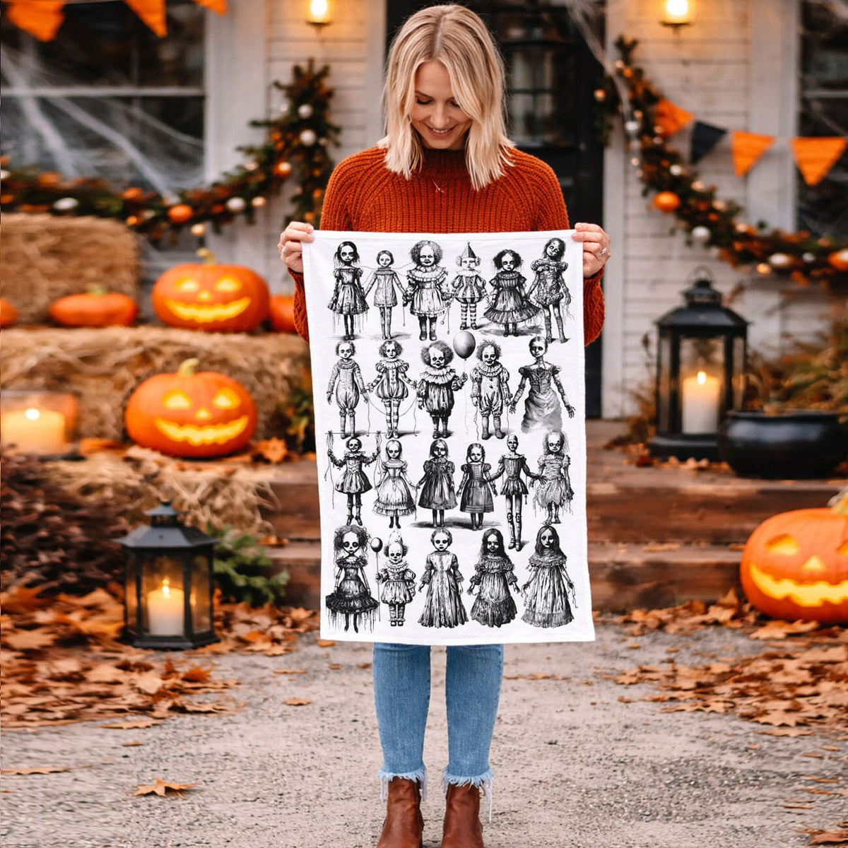 Possessed Dolls | Spooky Halloween Kitchen Towel
