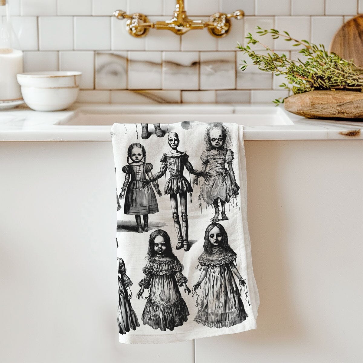 Possessed Dolls | Spooky Halloween Kitchen Towel