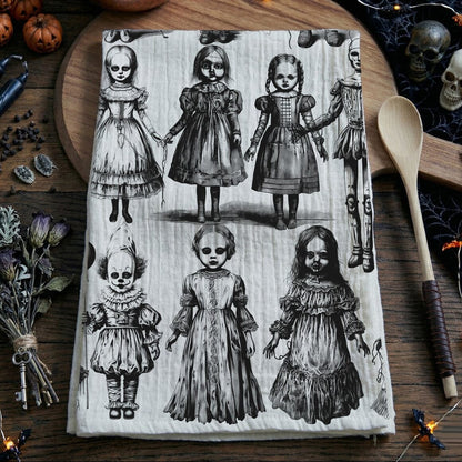 Possessed Dolls | Spooky Halloween Kitchen Towel