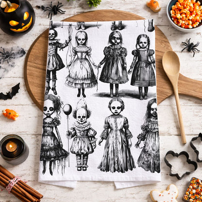 Possessed Dolls | Spooky Halloween Kitchen Towel