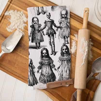 Possessed Dolls | Spooky Halloween Kitchen Towel
