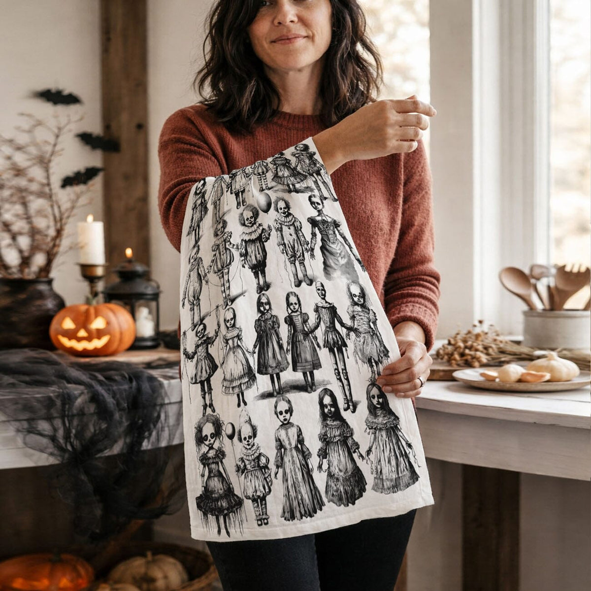Possessed Dolls | Spooky Halloween Kitchen Towel