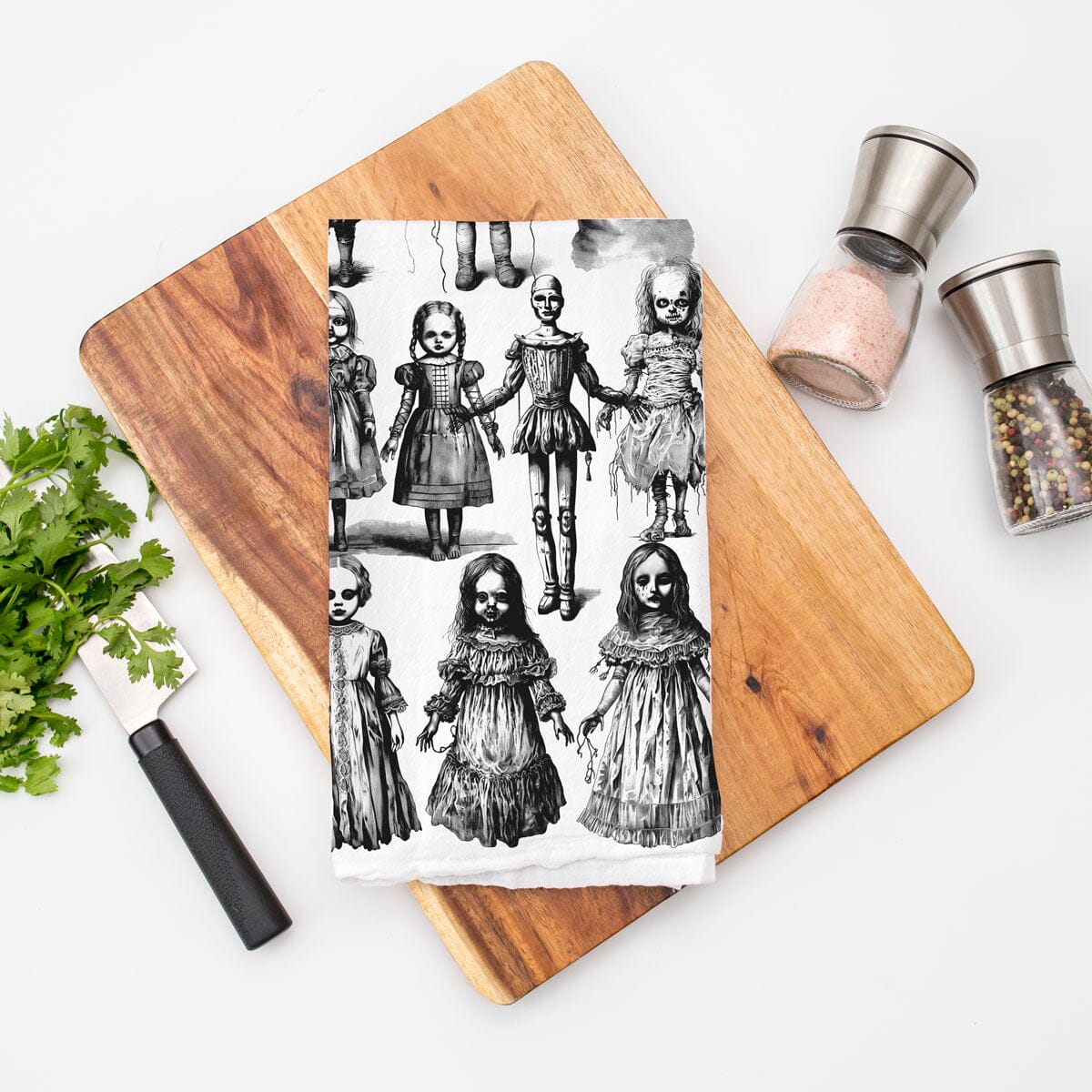Possessed Dolls | Spooky Halloween Kitchen Towel