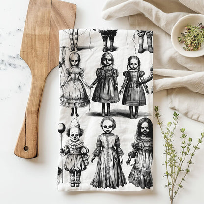 Possessed Dolls | Spooky Halloween Kitchen Towel
