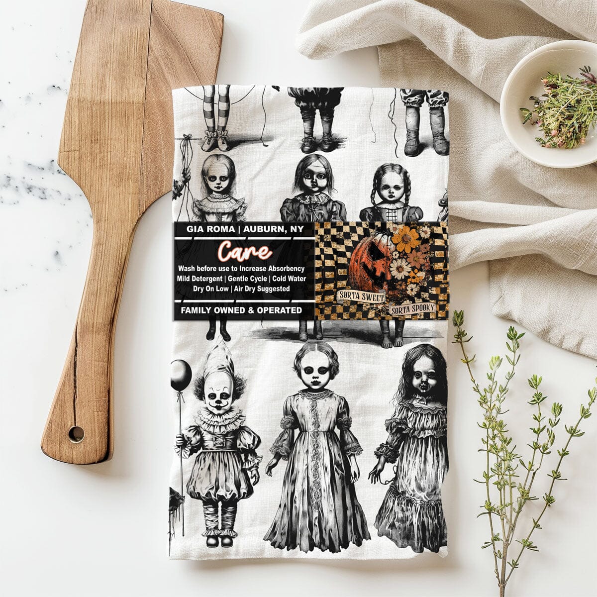 Possessed Dolls | Spooky Halloween Kitchen Towel