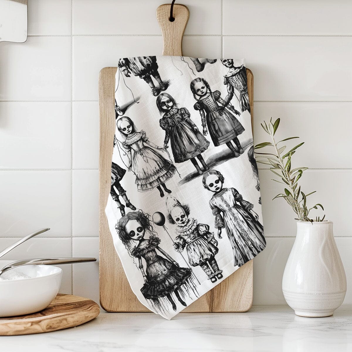 Possessed Dolls | Spooky Halloween Kitchen Towel