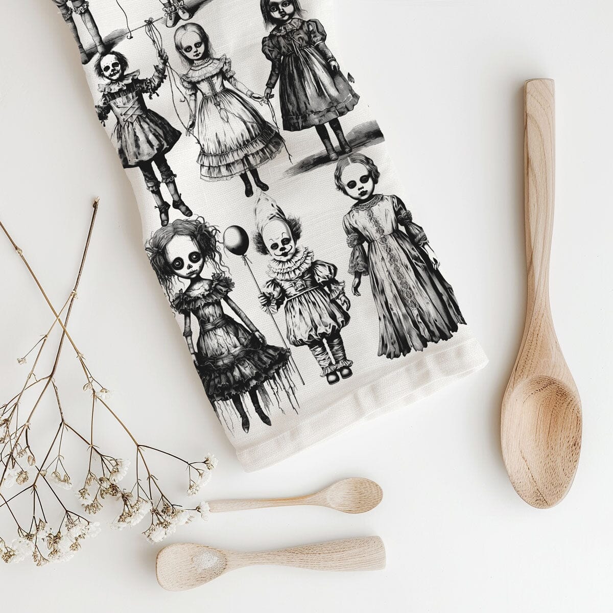 Possessed Dolls | Spooky Halloween Kitchen Towel