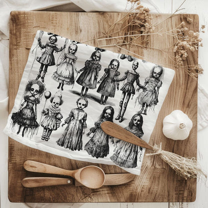 Possessed Dolls | Spooky Halloween Kitchen Towel